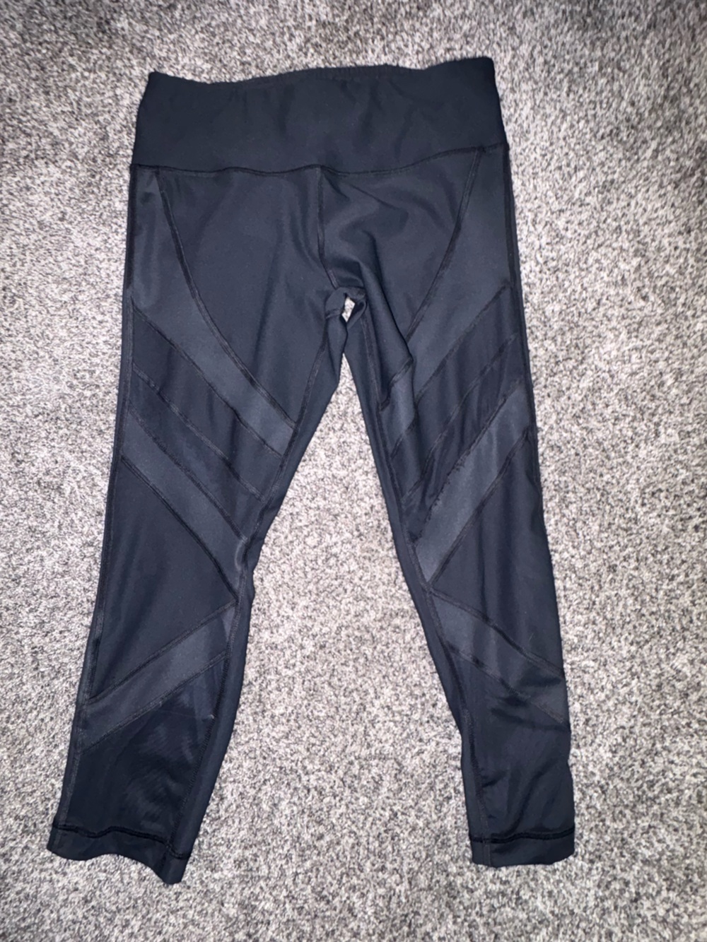 Reflex Black Womens Work Out Leggings with Mesh Panels